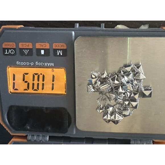 CHIMENTO 18K  Armillas Pyramis Necklace in White Gold with A 0.01ct Diamond - Picture 6 of 7